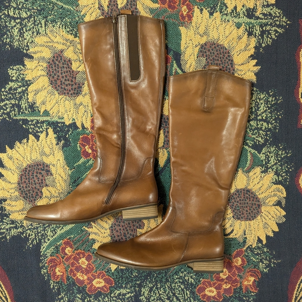Gabor Leather Saddle Long Leg Riding Boot - Picture 4 of 9